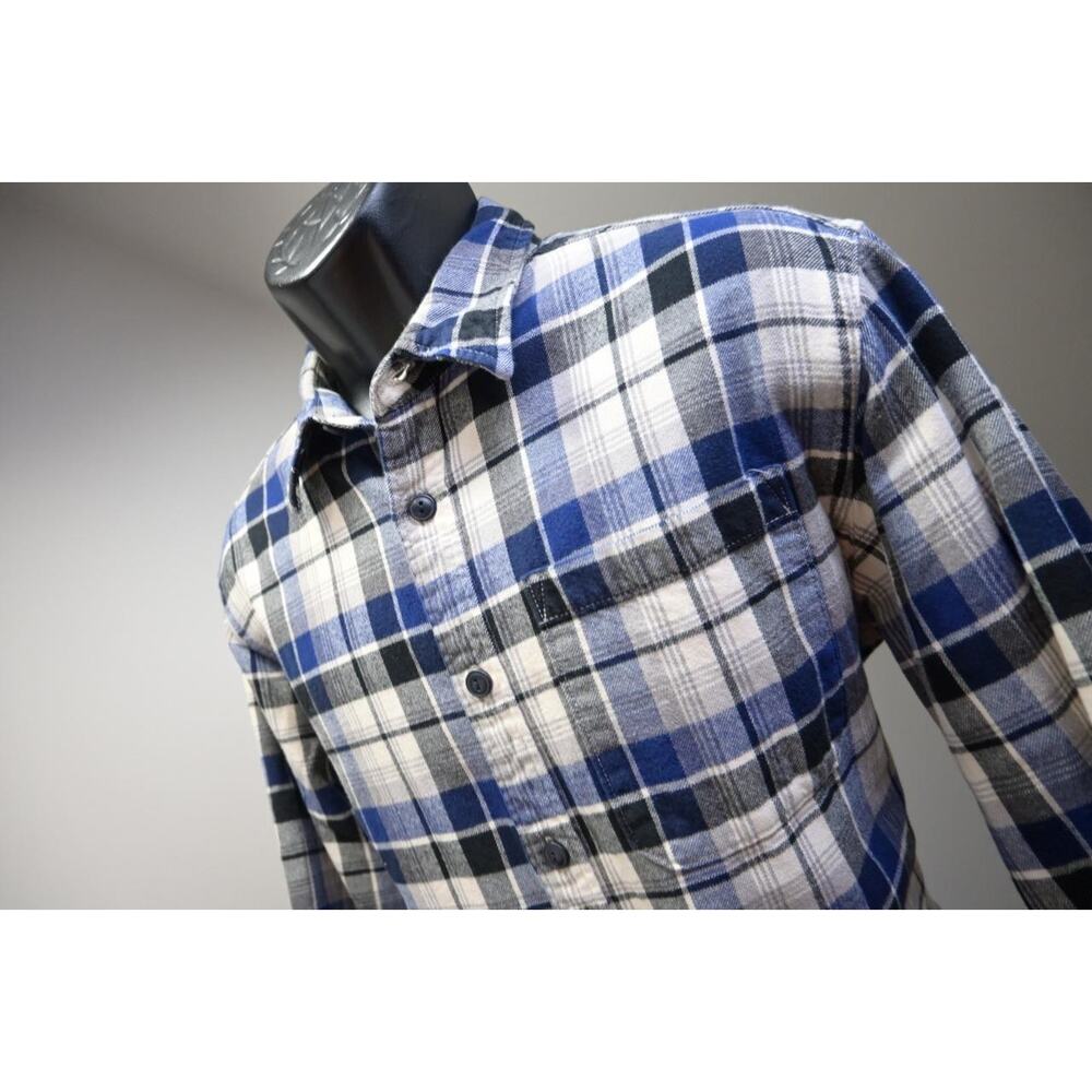 Eddie Bauer Flannel Camp Shirt Rugged Plaid Relaxed Fit Casual Mens Sz Large